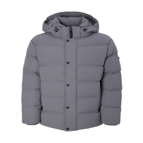 헤지스 남성 그레이 탈착후드 다운 패딩점퍼_WHJU4D502G2