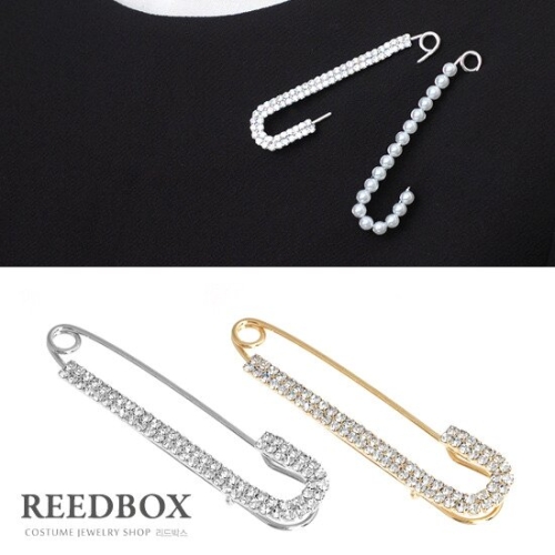 리드박스  크리스탈 옷핀 브로치