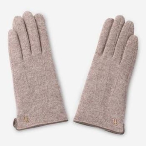헤지스 여성 베이지 퍼피로고 스마트터치가능 울 장갑 HIGV5F003I3