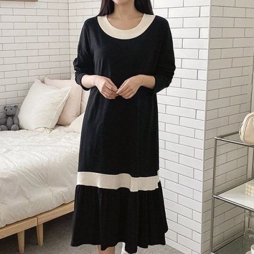 아이우먼 밑단프릴라운드원피스 YYV131M508 빅사이즈