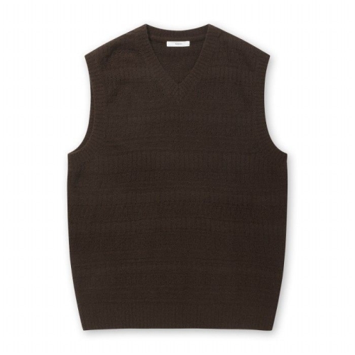 에피그램 부클 크로쉐 브이넥 니트 베스트 ERWAW25201BRD