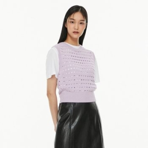 LAP 앞판 스카시 라운드 니트 베스트 AP2KV561