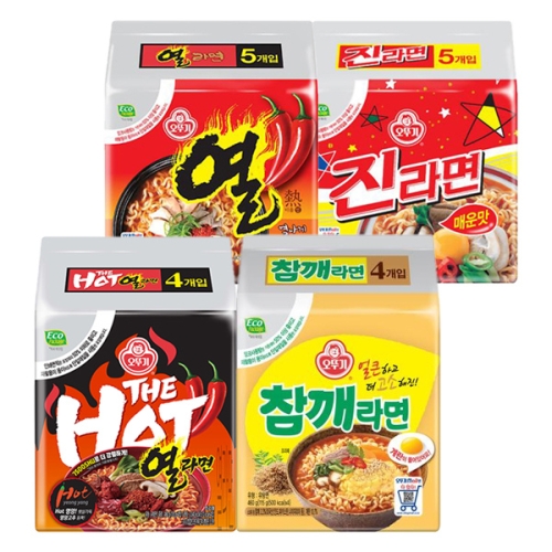 오뚜기  진라면5개 + 열라면5개 + 참깨라면4개 + 더핫열라면4개