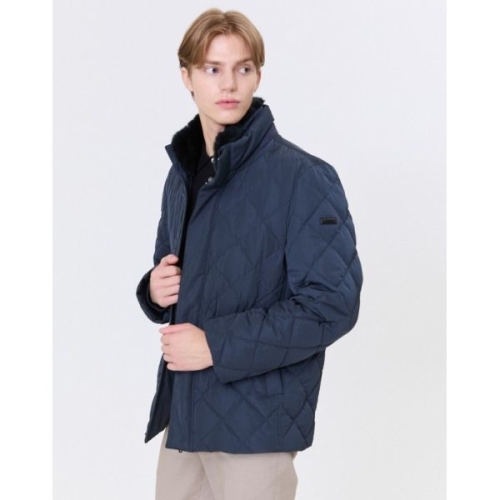 헤지스 남성 네이비 다운 모피 점퍼_WHJU4D513N2