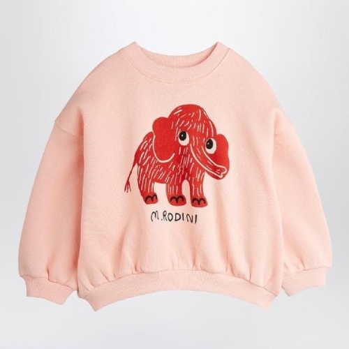 MINI RODINI Pink sweatshirt with mammoth print 2572010528CO/XL_MIRO-PI
