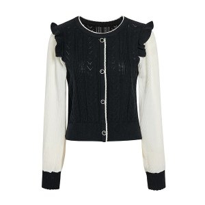 JJ지고트 레이스 펀칭 니트 가디건 GR2N1PO231