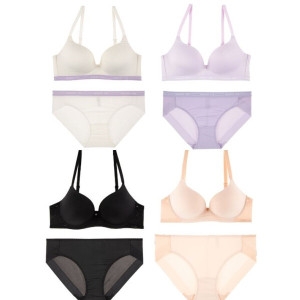 YES 크림.바이올렛베이지블랙 볼륨 노와이어브라 햄팬티 4종 YSWBY235WBY430