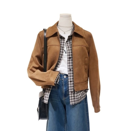 스위트숲 싱글카라 스웨이드 자켓 SBRLE31