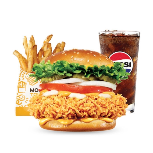 맘스터치 와우스모크디럭스버거 세트