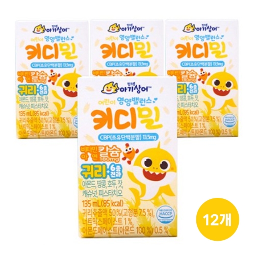 태양생활건강 핑크퐁 아기상어 키디밀 귀리 135ml