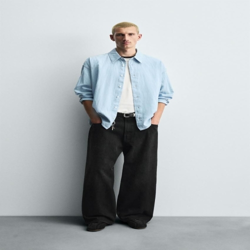 자라 JEANS BAGGY FIT 먹색896231