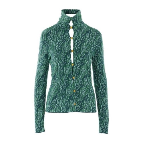 보테가베네타 실크 블렌드 자카드 니트 그래픽 패턴 가디건 811483 V4WI01734