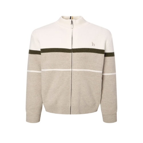 헤지스 남성 베이지 패턴 방풍 집업_HZSW5D331I2