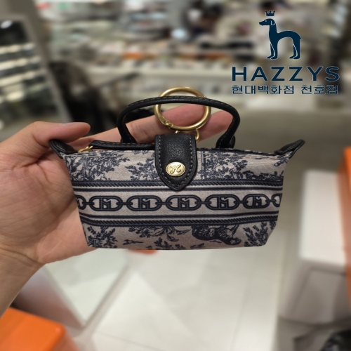 헤지스 여성 네이비 패턴 가죽 동전지갑 HIHO5F650N3