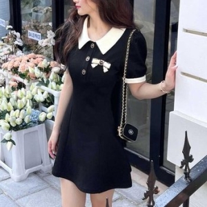 오노마 ONM 여성용 카라 미니 원피스 리본 블라우스 원피스 40820646