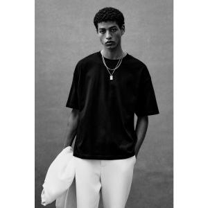 HM 남자 맨투맨 후드 긴팔 티셔츠 반팔 데일리 오버사이즈핏 코튼 블랙 1035207029