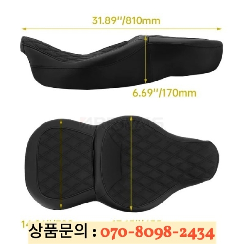 바이크 운전자 조수석 PU 가죽 Harley Touring CVO Street Glide Road Special 2009-2022..