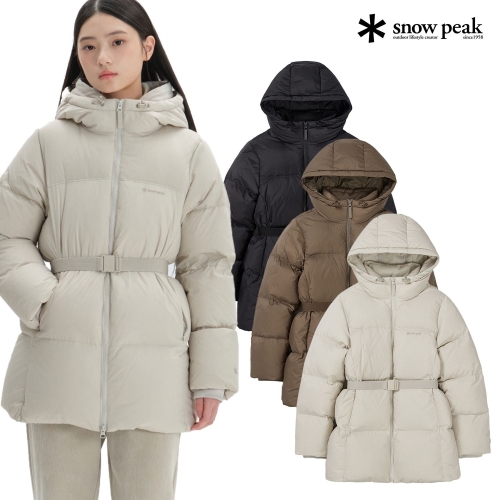 스노우피크 어패럴 티피코 여성 후드 벨티드 다운 자켓 S24WWTDJ03