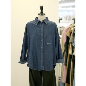 메종블랑쉬 세이브존03 레터링 자수 포인트 데님 청 셔츠 남방 AGM253JSH905A 40949671