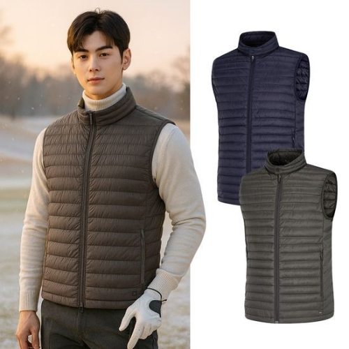 BTR  비티알 남성 겨울 웰론 보온 골프 경량 패딩 조끼 BSC071RV9M