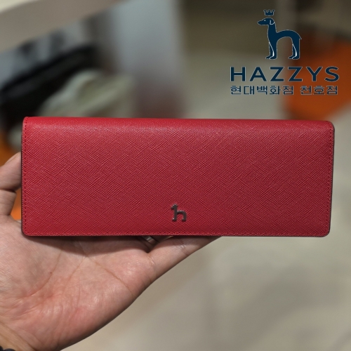 헤지스 NOMAD 레드 소가죽 슬림 장지갑 HIWA5F163R2