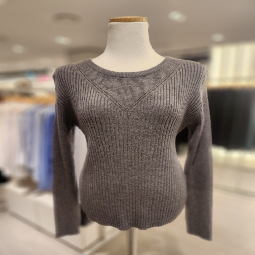 스위트숲 넥 브이 포인트 골지 니트 SBRLK30