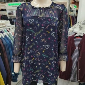 크로커다일레이디 DP01 쉬폰블라우스티셔츠 쉬폰저지프린트믹스블라우스형티셔츠 S23292489