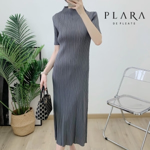 카라임플란트 플라라 하이넥슬림에이치플리츠원피스_PK3MOP020C