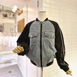 르피타 여성 르라그배색데님점퍼 L253BJP952