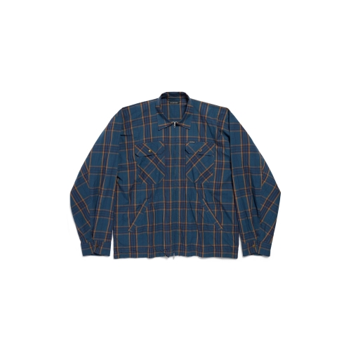 발렌시아가 남자 집업 셔츠 블루 오렌지 848872TSM212561