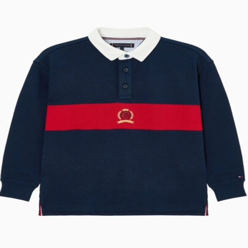 타미힐피거 키즈 T42F7KKT500BT1 크레스트 그래픽 폴로셔츠