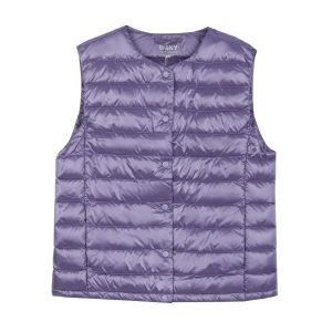 닉스 여 나일론 덕다운 8020 라운드 샤이니 경량 베스트 50G 레귤러핏 BURGANDY FNRWCVE507P