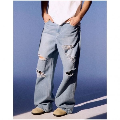 질스튜어트 뉴욕 맨 신규입고 뉴욕 라이트블루 뉴욕진스 와이드 데님 팬츠 JNPA3C755B1