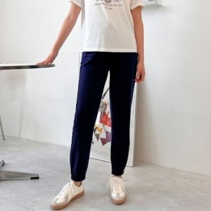 엘라스틱 고급스러운트라우저 여성용 심플한 밴드라인 올데이 조거 바지 WFJT0KE