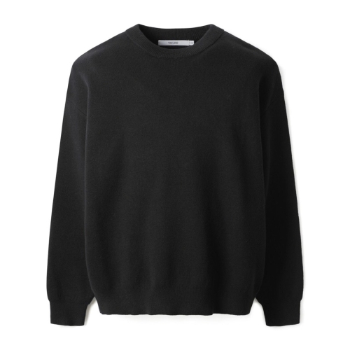 시리즈 루즈핏 블랙 맨투맨 니트 SAWAW24571BKX