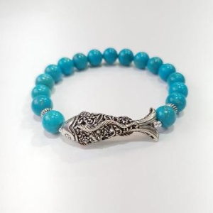 이쁜  터키석 꽃물고기 잉어 팔찌 S8361613