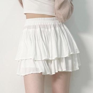 루시 찰랑 허리 밴딩 탄탄 캉캉 미니 스커트 2col S8948365