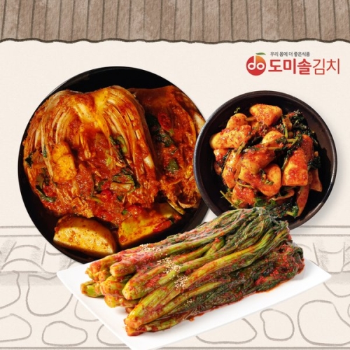 도미솔식품 사랑채 포기김치 5kg + 총각김치 3kg + 갓김치 2kg