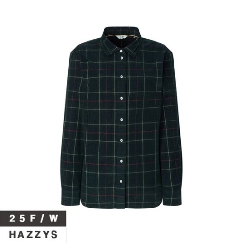 헤지스레이디스 여성 코듀로이 체크 레귤러핏 셔츠 HSSH5D913