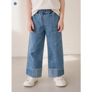 닉스 키즈 유니 M톤 풀밴딩 밑단블록 와이드 FKSSDDW723M 미디움인디고 150