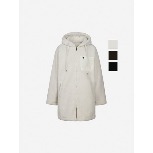 뱅뱅 공용 후드 플리스 롱 집업점퍼 NUI506