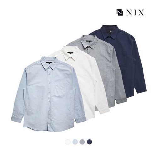 닉스 남 옥스포드 세미오버핏 코튼 셔츠 FNQRCSL101P
