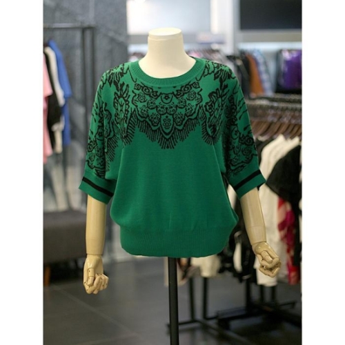 르니앤맥코이 세이브존03 문양 포인트 라운드 반팔 니트 AGMM10KN101FJX-1A 41092866