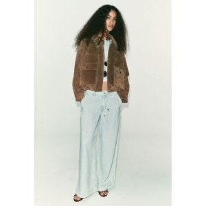 자라 우먼 Z1975 와이드 레그 레이스업 진 청바지 라이트 블루 1889075406 793380