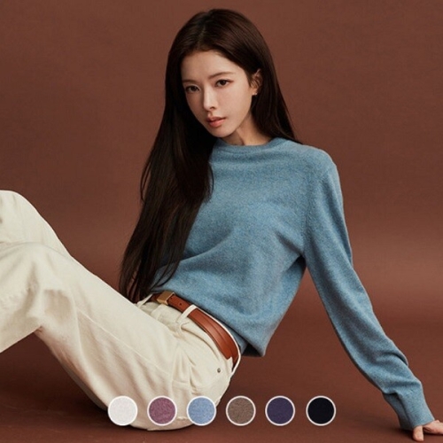 지오다노 여성 캐시미어 블랜드 라운드넥 니트 스웨터 355912/05355912