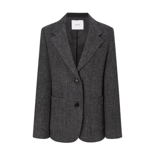 헤지스레이디스 여성 헌팅 체크 싱글 자켓 그레이 HSJA5D910G2