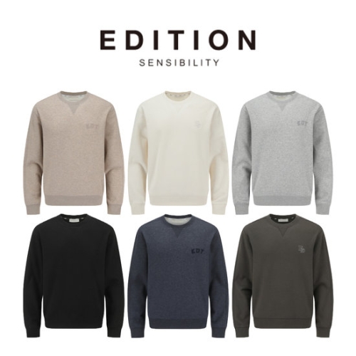 에디션앤드지 남자맨투맨 기모 세미오버핏 에센셜 맨투맨 6종 1택 NEG5TR1101 DR448