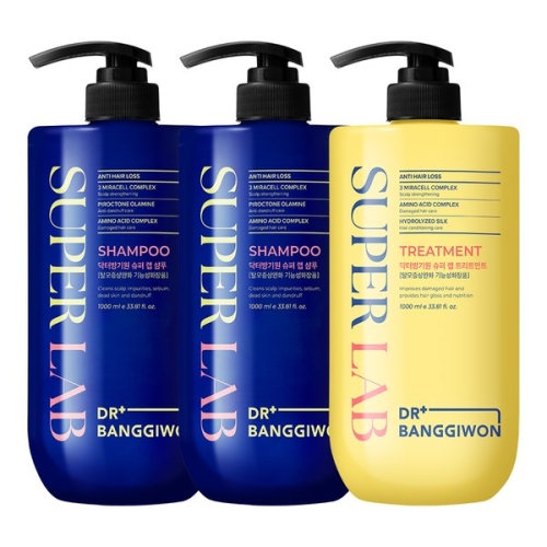 닥터방기원 슈퍼 랩  샴푸 1000ml 2개+슈퍼 랩 트리트먼트 1000ml 3종세트