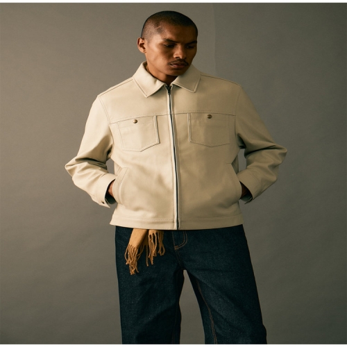 헤지스 남성 HIS 램스킨 레더 랜치 재킷_HZJU5F811CR