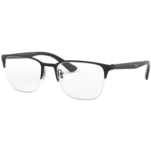 레이밴 Ray-Ban Rx6428 사각 처방 안경 프레임, 블랙/데모 렌즈에 매트 블랙 2741145